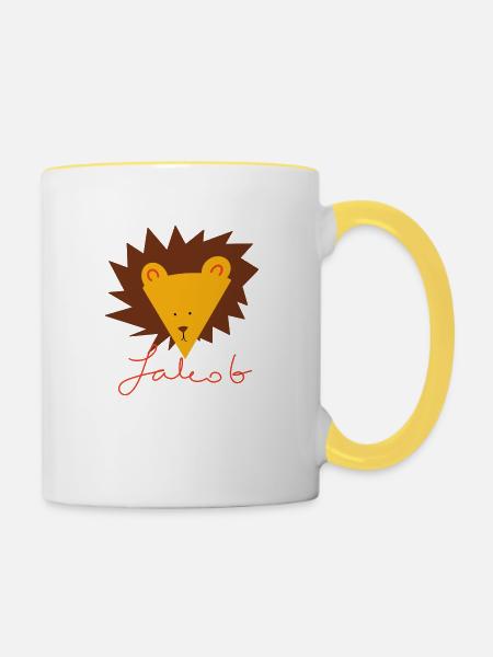 Jakob - Tasse zweifarbig - Weiß/Gelb