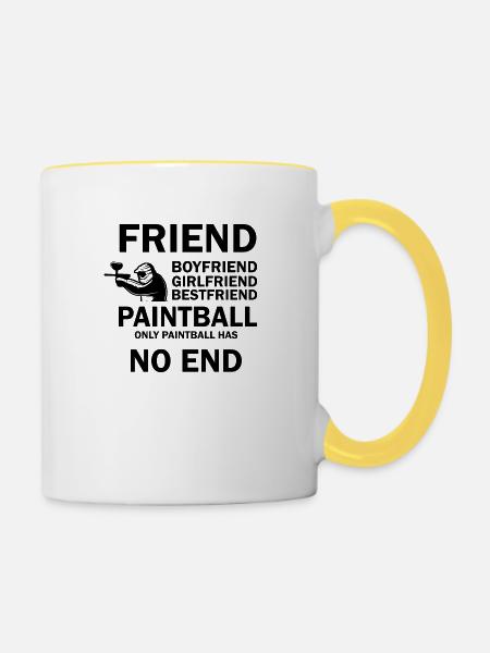 Paintball Airsoft - Tasse zweifarbig - Weiß/Gelb