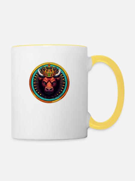 Angry Bull - Tasse zweifarbig - Weiß/Gelb