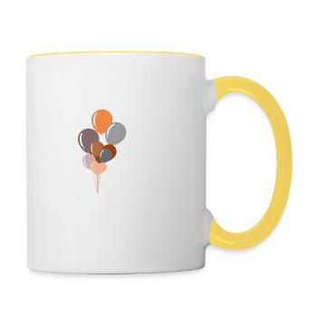 Letter u birthday balloon - Contrasting Mug - white/yellow - Right