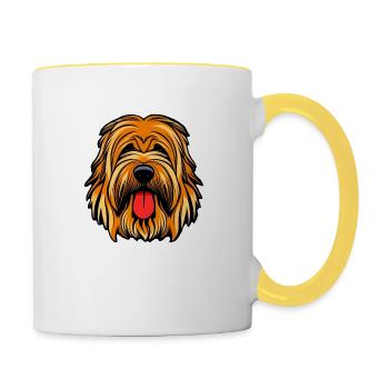 Hirte von Brie Briard - Tasse zweifarbig - Weiß/Gelb - Rechts