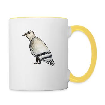taube - Tasse zweifarbig - Weiß/Gelb - Rechts