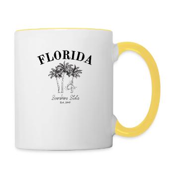 Florida - Miami - Sunshine State - Orlando - Contrasting Mug - white/yellow - Right