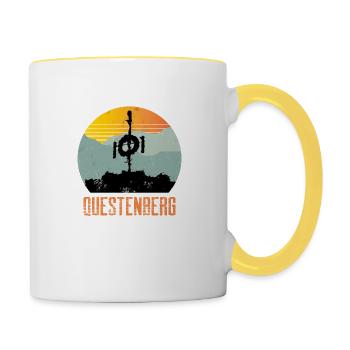 Südharz Merch - Questenberg - Tasse zweifarbig - Weiß/Gelb - Rechts