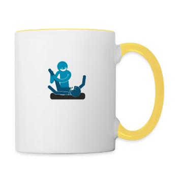 Massage Therapie Humor Physiotherapeutin - Tasse zweifarbig - Weiß/Gelb - Rechts