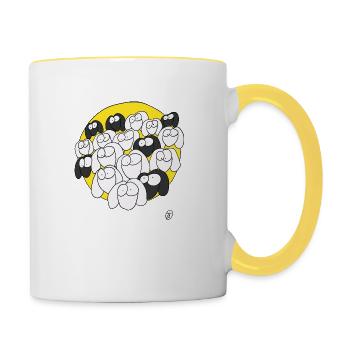 Les moutons vous observent - Mug contrasté - blanc/jaune - Droite