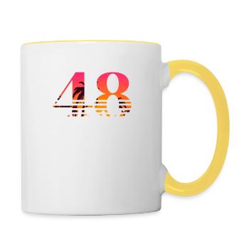 Vintage 1948-48e anniversaire - Mug contrasté - blanc/jaune - Droite