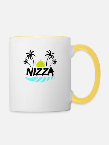 nizza - Tasse zweifarbig - Weiß/Gelb