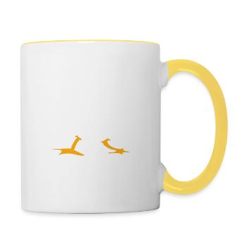 Eier Dealer Hühner Huhn Bauernhof Hennen - Tasse zweifarbig - Weiß/Gelb - Rechts