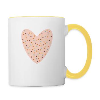 Happy Heart - Contrasting Mug - white/yellow - Right