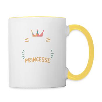 C'est compliqué d'être princesse - Mug contrasté - blanc/jaune - Droite
