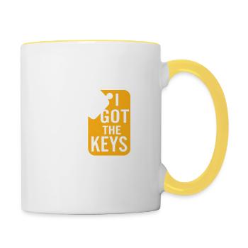 I Got The Keys Home Owner Housewarming - Tasse zweifarbig - Weiß/Gelb - Rechts