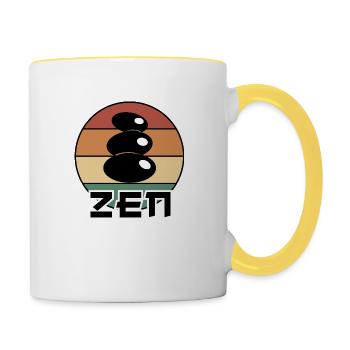 Zen - Mug contrasté - blanc/jaune - Droite