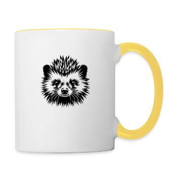 Igel - Tasse zweifarbig - Weiß/Gelb - Rechts