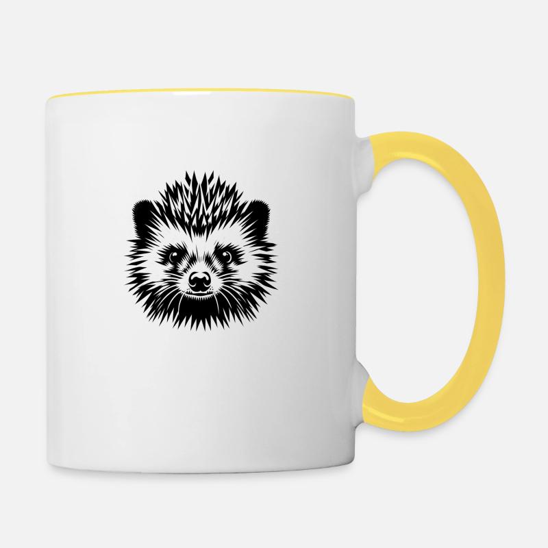 Hérisson - Mug contrasté - blanc/jaune