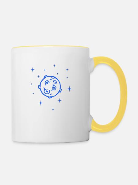 planet - Tasse zweifarbig - Weiß/Gelb