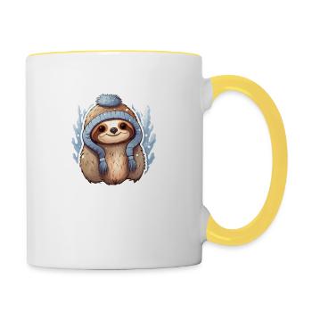 Hibernation Sloth - Contrasting Mug - white/yellow - Right