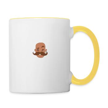 i had hair 5 kids ago funny dad bald head - Mug contrasté - blanc/jaune - Droite