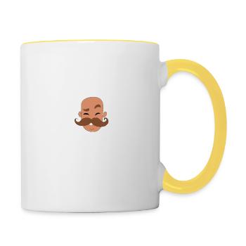 i had hair kid ago Funny Dad Bald Head - Mug contrasté - blanc/jaune - Droite
