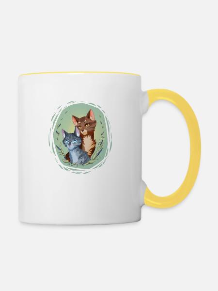 Jayfeather Häherfeder Leafpool Blattsee Katzen - Tasse zweifarbig - Weiß/Gelb