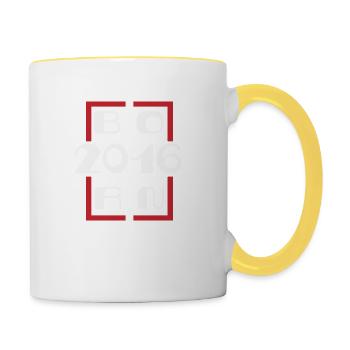 Jahrgang 2016 - Jubiläum 2016 - Tasse zweifarbig - Weiß/Gelb - Rechts