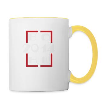 Jahrgang 2014 - Jubiläum 2014 - Tasse zweifarbig - Weiß/Gelb - Rechts