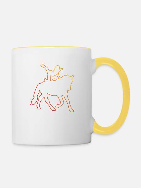 Pferdeperformance Körperbeherrschung - Tasse zweifarbig - Weiß/Gelb