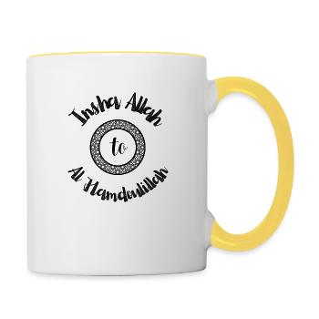 Insha allah to al hamdoulillah - Contrasting Mug - white/yellow - Right