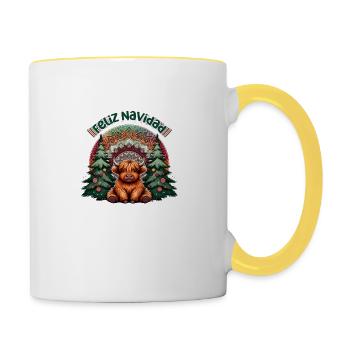 Feliz Navidad - Merry Christmas - Contrasting Mug - white/yellow - Right