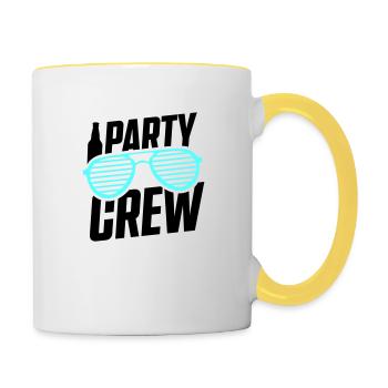 party crew - Tasse zweifarbig - Weiß/Gelb - Rechts
