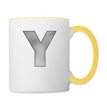 Letter Y Silver - Contrasting Mug - white/yellow - Right