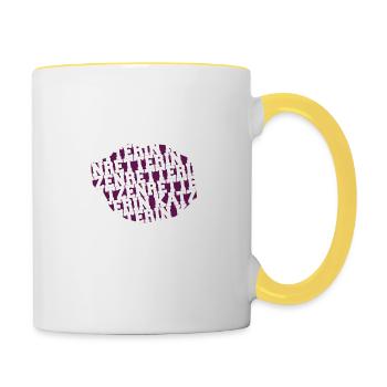 veggie gemüse fährte tiere geschenk kuh zitat tier - Tasse zweifarbig - Weiß/Gelb - Rechts