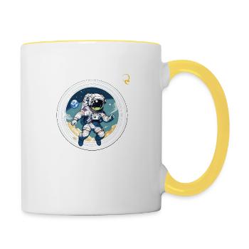 ASTRONAUT IN SPACE - Contrasting Mug - white/yellow - Right