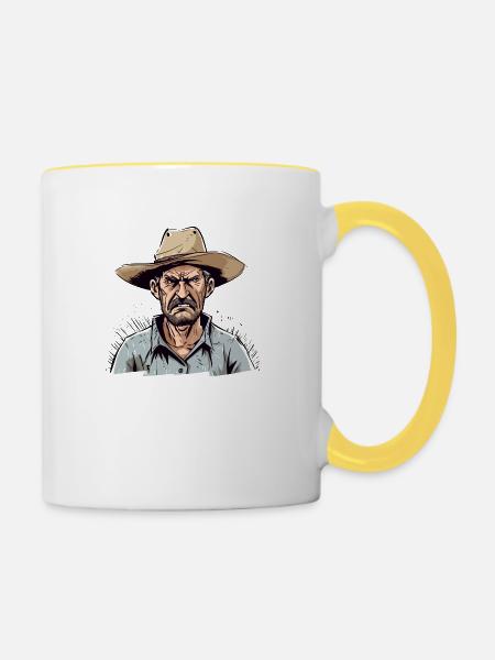 Wütender Bauer Nr. 1 - Tasse zweifarbig - Weiß/Gelb
