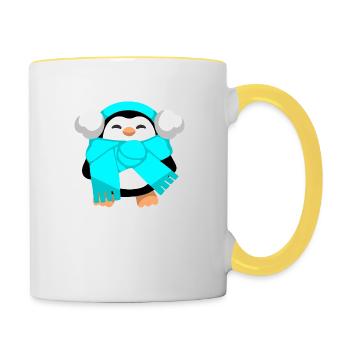 Pinguin - Tasse zweifarbig - Weiß/Gelb - Rechts