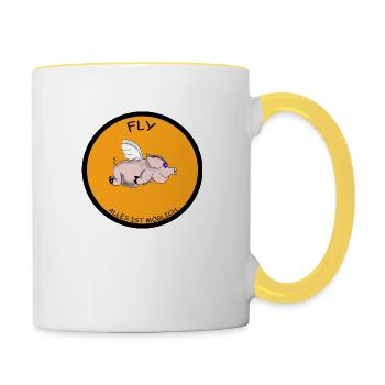 FLY - Tasse zweifarbig - Weiß/Gelb - Rechts