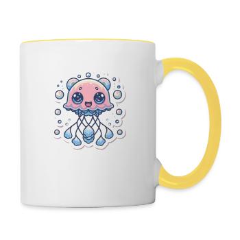 Jellyfish Lover - Contrasting Mug - white/yellow - Right