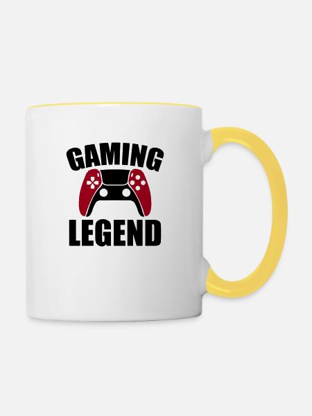 gaming legend - Tasse zweifarbig - Weiß/Gelb