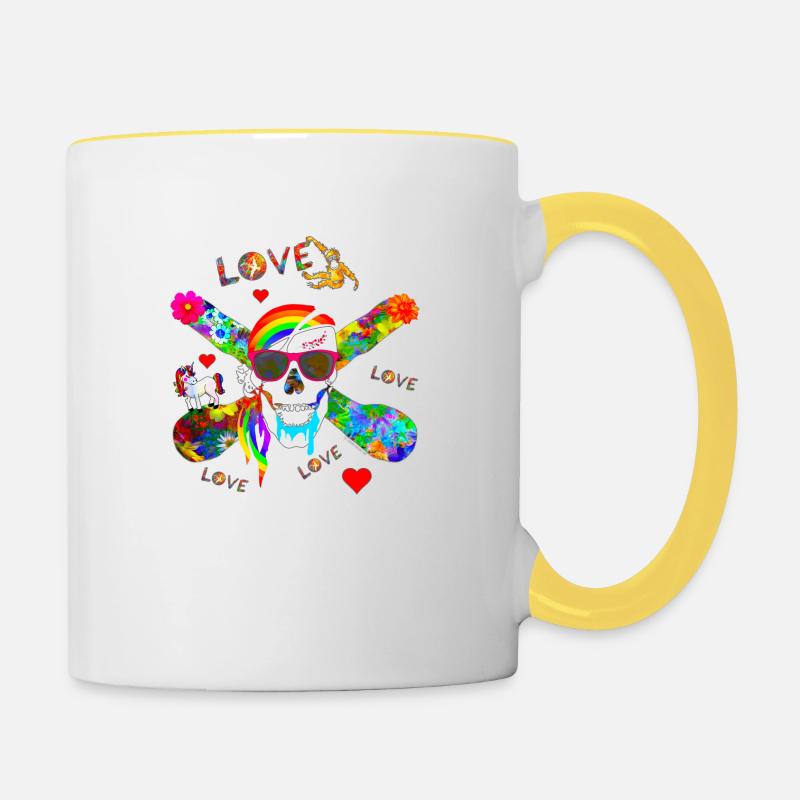 Super pirate - Mug contrasté - blanc/jaune