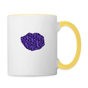 jokes creative process birthday present idea - Tasse zweifarbig - Weiß/Gelb - Rechts