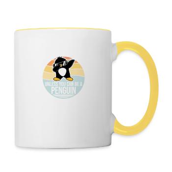 Sei immer du selbst, es sei denn, du kannst ein Pinguin sein - Tasse zweifarbig - Weiß/Gelb - Rechts