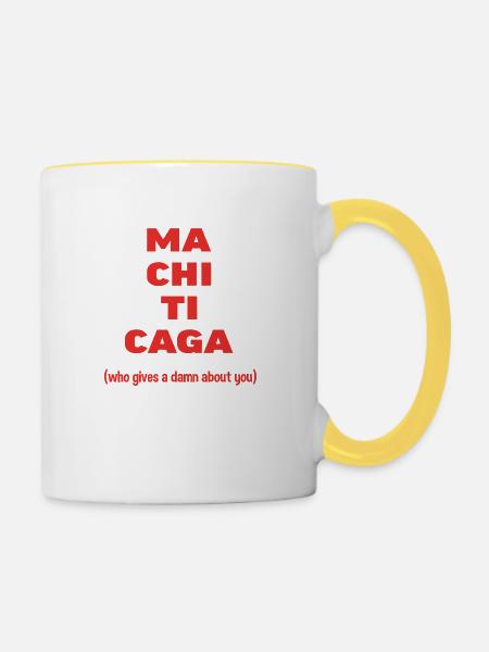 Aber wer Sie! Bastard-Phrase - Tasse zweifarbig - Weiß/Gelb