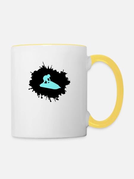 jet ski klecks - Tasse zweifarbig - Weiß/Gelb