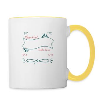 clé à molette un mécanicien diesel dictons drôles - Mug contrasté - blanc/jaune - Droite