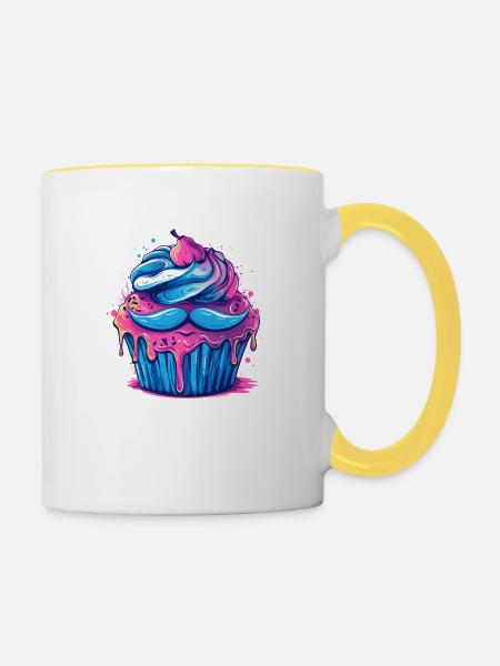 Ausgezeichneter Muffin - Tasse zweifarbig - Weiß/Gelb