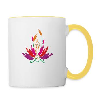 Hugging Hands - Contrasting Mug - white/yellow - Right