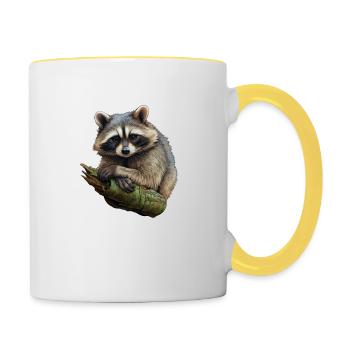 Raccoon - Contrasting Mug - white/yellow - Right