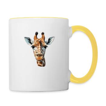 Giraffe Head - Contrasting Mug - white/yellow - Right