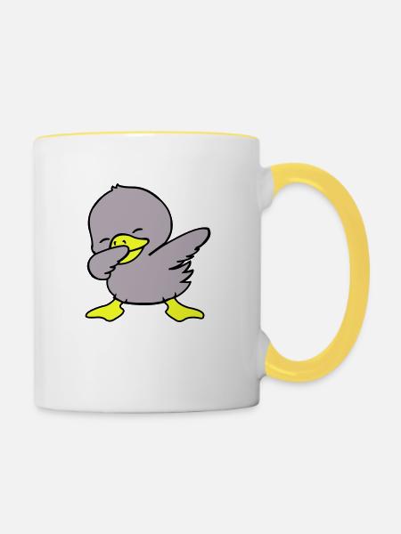 duck dabbing - Tasse zweifarbig - Weiß/Gelb