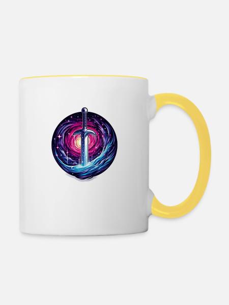 Celestial Sword - Tasse zweifarbig - Weiß/Gelb